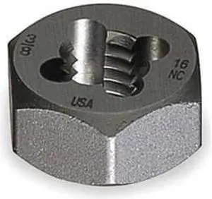 Hex Rethreading Bolt Die, Steel, 3/8, 16
