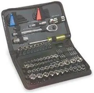 WESTWARD 3FE99 Socket Wrench Set,1/4", 3/8" Dr,102 pc