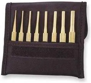 Brass Drive Pin Punch Set, 4 In, 8 Pc