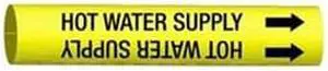 BRADY 4082-D Pipe Marker,Hot Water Supply,Y,4 to6 In