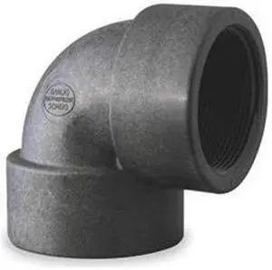 ZORO SELECT EL100-90 90 Degree Elbow, Polypropylene, 1", Schedule 80, 300 psi