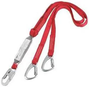 Tie-Back Lanyard, 2 Leg, Polyester, Red
