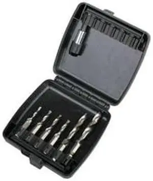 Drill/Tap/Countersink Bit Set, SAE, 6 Pc