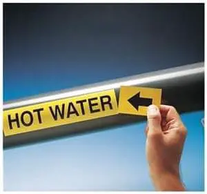 BRADY 73869 Pipe Marker,Chilled Water Supply,2 In.H