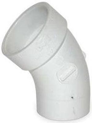ZORO SELECT 1WKC9 PVC 45 Degree Street Elbow, Hub x Spigot, 1-1/2 in Pipe Size