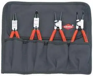 Knipex Retaining Ring Plier Set,0,90 Deg,4 pc  00 19 56
