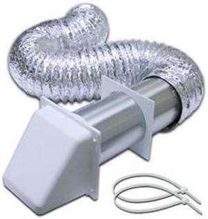 Lambro Industries 1375W 4X8 White Preferred Dryer Hood Kit Ul Transition Duct Al