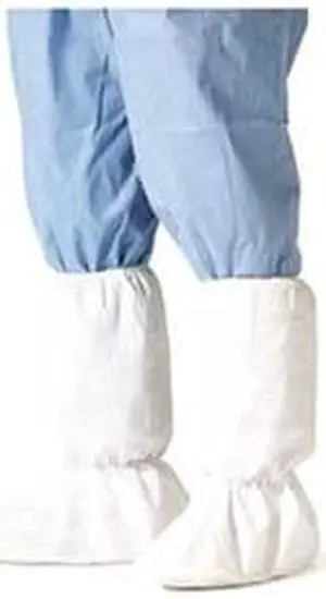 DUPONT PE444SWHLG010000 Disposable Boot Covers, L, Polyethylene Coated Spunbond