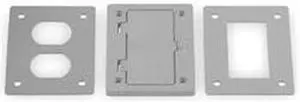 HUBBELL WIRING DEVICE-KELLEMS PFBR826GYA Box Cover, Floor Box Type, 1 Gang,