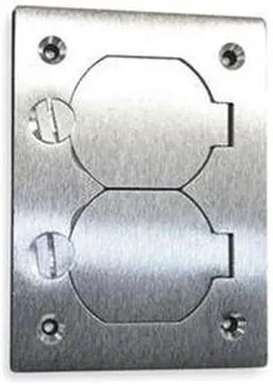 HUBBELL WIRING DEVICE-KELLEMS SA3825 Floor Box Cover; 1 Gang, Rectangular,