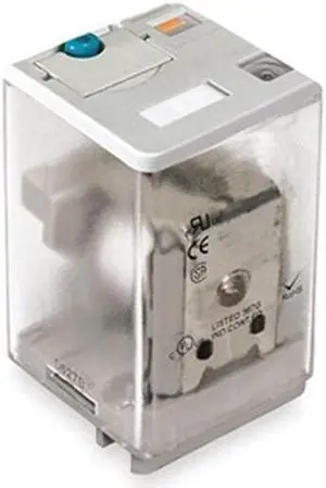 DAYTON 1EJE4 General Purpose Relay, 12V DC Coil Volts, Square, 11 Pin, 3PDT