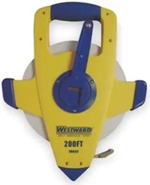 WESTWARD 1MKU3 200 ft Tape Measure, 3/8 in Blade