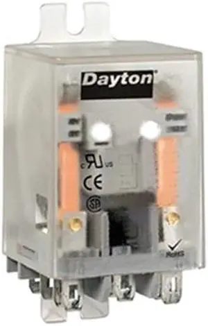 DAYTON 1EJD1 Relay, Power, 3PDT, 12VDC, Coil Volts