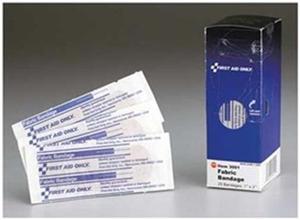 First Aid Only Fabric Bandages, 1" x 3", 25/Box