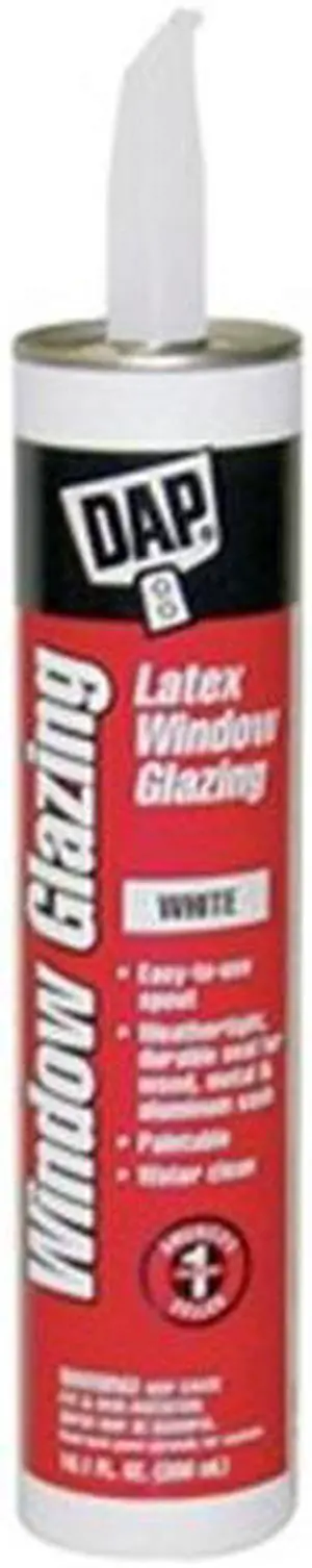 DAP 12108 Acrylic Latex Sealant, 10 oz, Cartridge, White, Acrylic Latex Base,