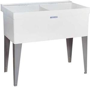 MUSTEE 27F 40 in W x 24 in L x 34 in H, Floor Mount, Thermoplastic, Laundry Tub