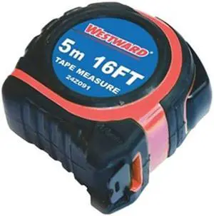 WESTWARD 24Z091 16 ft Tape Measure, 3/4 in Blade