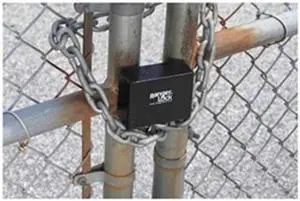 Protect lock securing chain or cable