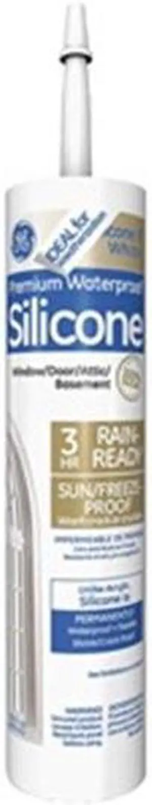 GE 2811093 Silicone Sealant, 10 oz, Cartridge, White, Silicone Base, Advanced