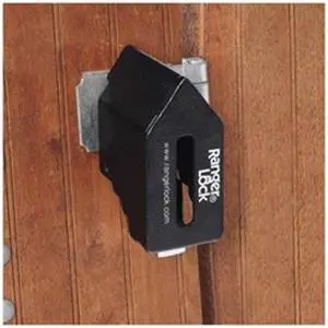 RANGER LOCK RGET-00 Padlock Guard,Hardened Steel,Blk,5-1/4"L
