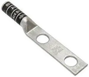Long Barrel CU Lug, 2 Hole, 2/0 AWG