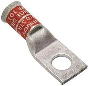 Std Belled Barrel CU Lug, 1 Hole, 2/0 AWG