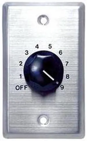 Speco WAT50 50W 70/25V Mono Attenuator with Steel Wallplate