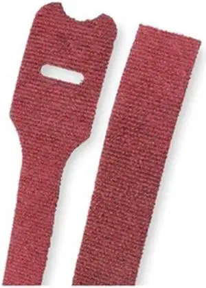 PANDUIT HLTP2I-X12 8" L, 0.50" W, Maroon Nylon Hook-and-Loop Cable Tie, PK 10