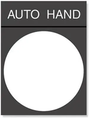 SCHNEIDER ELECTRIC ZBY2364 Legend Plate, Rectangular, Auto-Hand