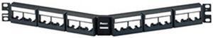 PANDUIT CPPLA24WBLY Angled Patch Panel,Mini-Com,Rack Mt,24P
