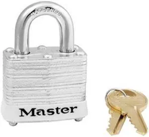 Lockout Padlock, Keyed Alike, White, 9/32In., PK6
