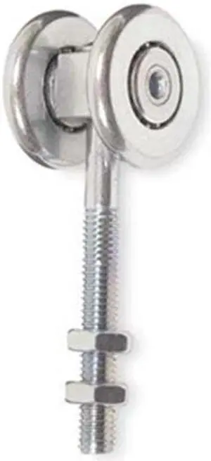 ZORO SELECT 4PE59 Door Track Hanger, 300 lb.,Steel, 1-7/8"L x 1-9/16"W