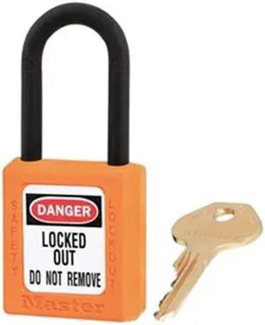 Lockout Padlock, Keyed Alike, Orange, 1/4 In., PK3