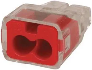 IDEAL 30-1032 Push In Connector,2 Port,Red,PK100