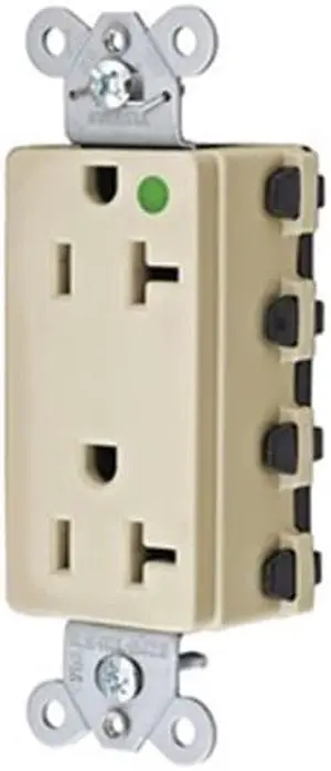 HUBBELL WIRING DEVICE-KELLEMS SNAP2182IA Straight Blade Receptacle, 5-20R, 20