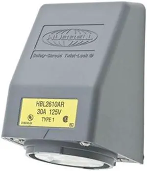 HUBBELL WIRING DEVICE-KELLEMS HBL2610AR Flanged Locking Receptacle, L5-30R, 30
