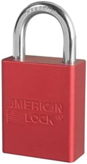 Lockout Padlock, KA, Red, 1/4 In., PK3