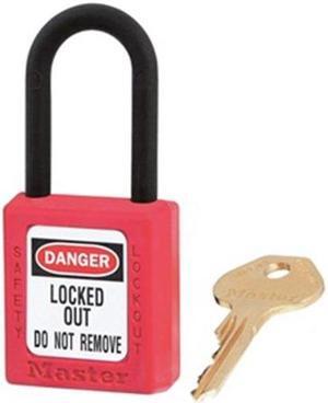 Lockout Padlock, Keyed Alike, Red, 1/4 In., PK6