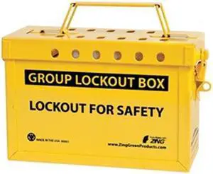 ZING 6061 Group Lockout Box,13 Locks Max,Yellow