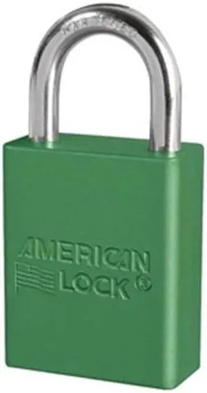Lockout Padlock, KA, Green, 1/4 In., PK6