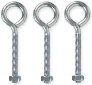 ZORO SELECT 1WBR1 Routing Eye Bolt Without Shoulder, 1/4"-20, 2-3/8 in Shank,