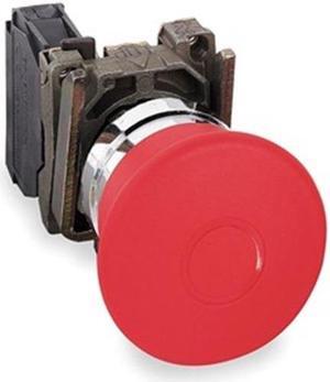 SCHNEIDER ELECTRIC XB4BS8445 Emergency Stop Push Button, 22 mm, 1NO/1NC, Red