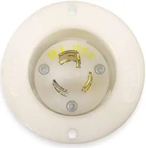 HUBBELL HBL4716C 15A Flanged Twist-Lock Inlet 2P 3W 125VAC L5-15P WT