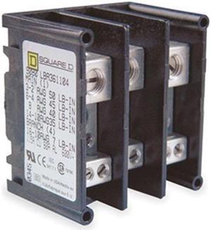 SQUARE D 9080LBA361101 Min Pwr Dist Blck,115A,3P,10-2AWG,600VAC