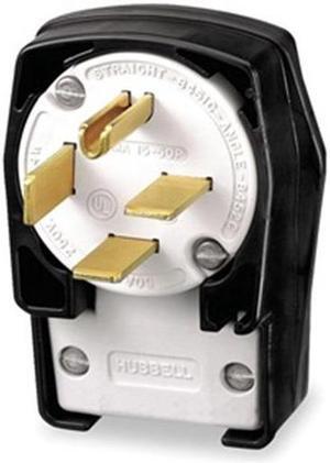 HUBBELL HBL8452C 4 Wire Industrial Angle Straight Blade Plug 250VAC 50A