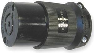 HUBBELL WIRING DEVICE-KELLEMS HBL2513BK Locking Connector, L21-20R, 20 A,
