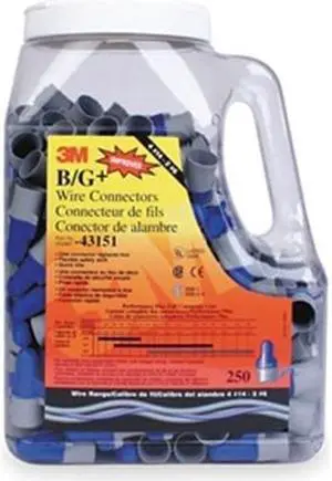3M B/G+Jug Twist On Wire Connector,14-10 AWG,PK250