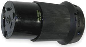HUBBELL WIRING DEVICE-KELLEMS HBL2613BK Locking Connector, L5-30R, 30 A, 125V