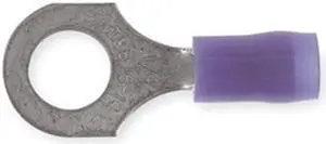 STA-KON RB14-14 Ring Terminal, 1/4 in Stud Size, 14 AWG, 600 V, Nylon