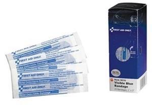 First Aid Only Refill f/SmartCompliance Gen Cabinet Blue Metal Detectable Bandages 1x3 25/Bx FAE3010